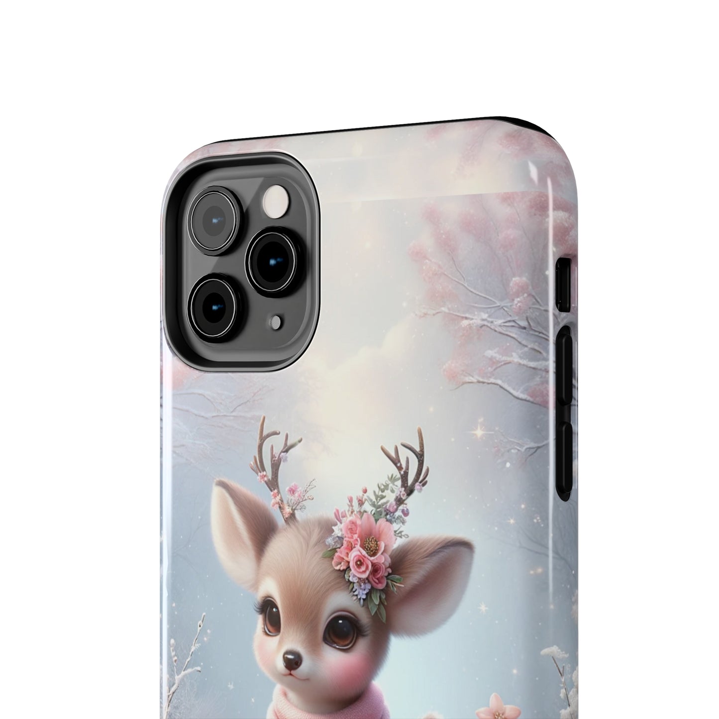 Cute Deer Winter Scene Pattern Design Tough Phone Case compatible with a large variety of iPhone models, Gift, Phone Case