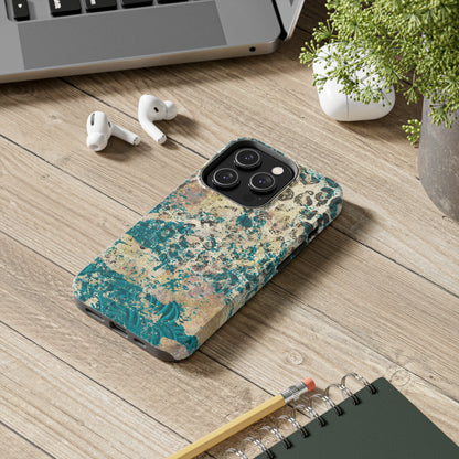 Western Turquoise and Cheetah Design Tough Phone Case compatible with a large variety of phone models, Gift, Phone Case