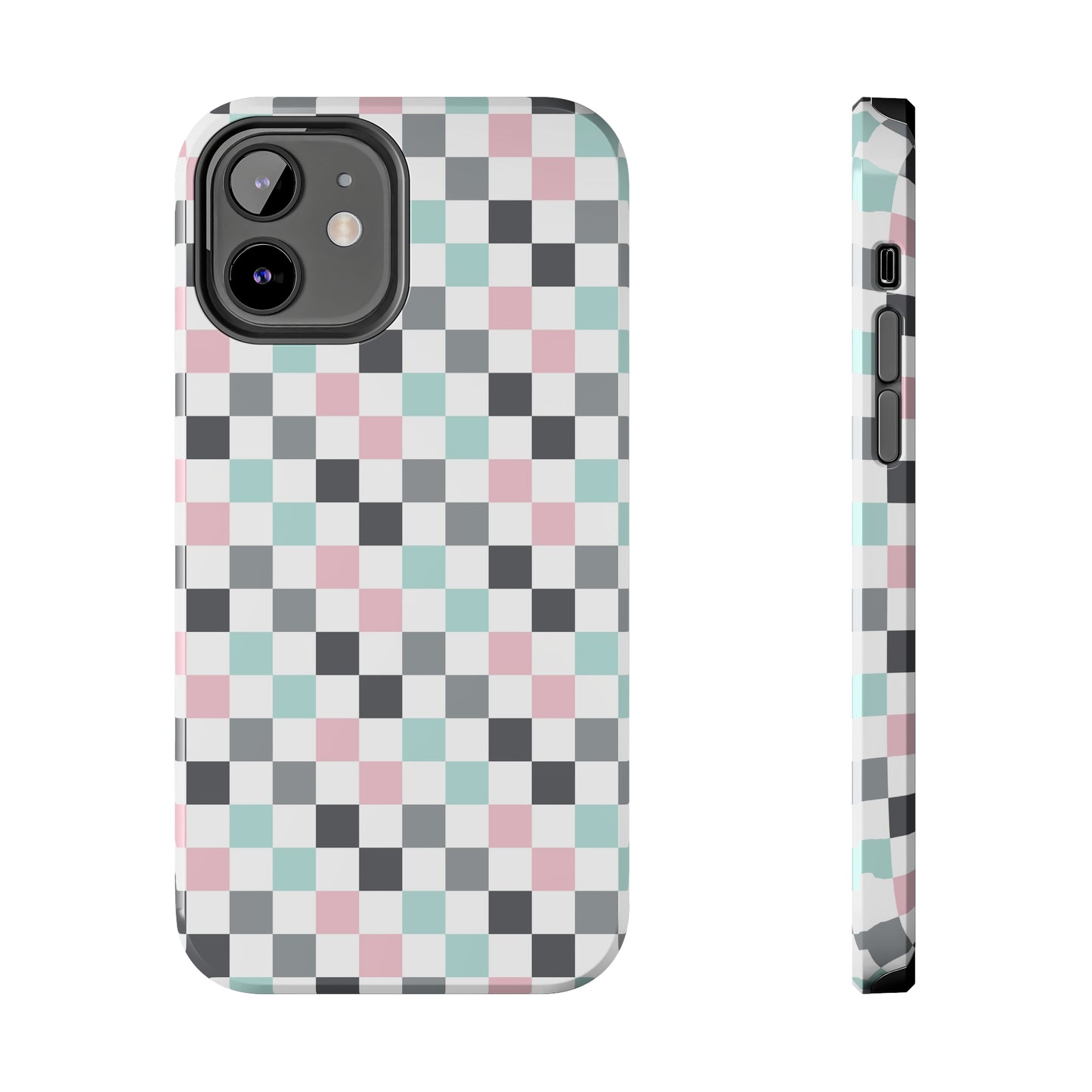 Multicolor Checkerboard print design Tough Phone Case compatible with a large variety of iphone models