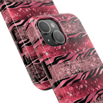 Pink Tiger Design Tough Phone Case compatible with a large variety of phone models, Gift, Phone Case