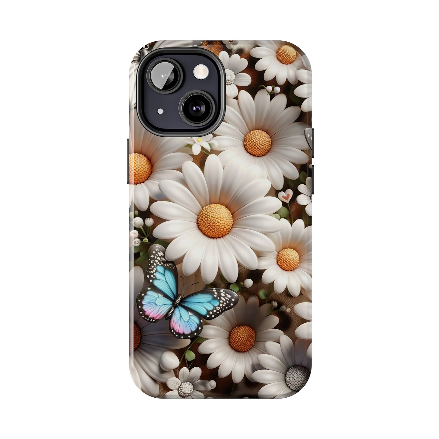 Butterflies, Leopard Print & Daisies Digital print Design Tough Phone Case compatible with a large variety of iPhone models,Gift, Phone Case