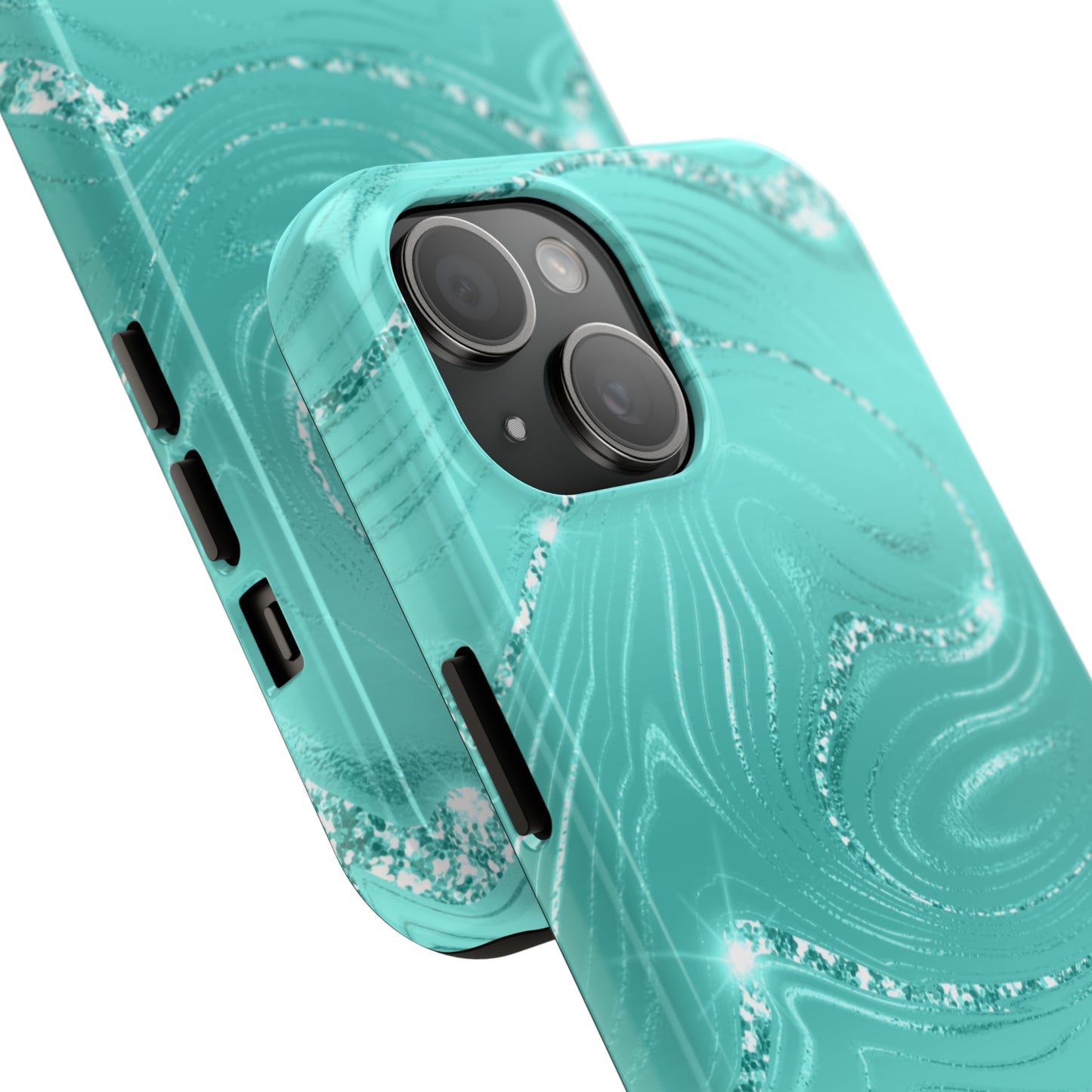 Marbled Turquoise Design Tough Phone Case compatible with a large variety of phone models, Gift, Phone Case