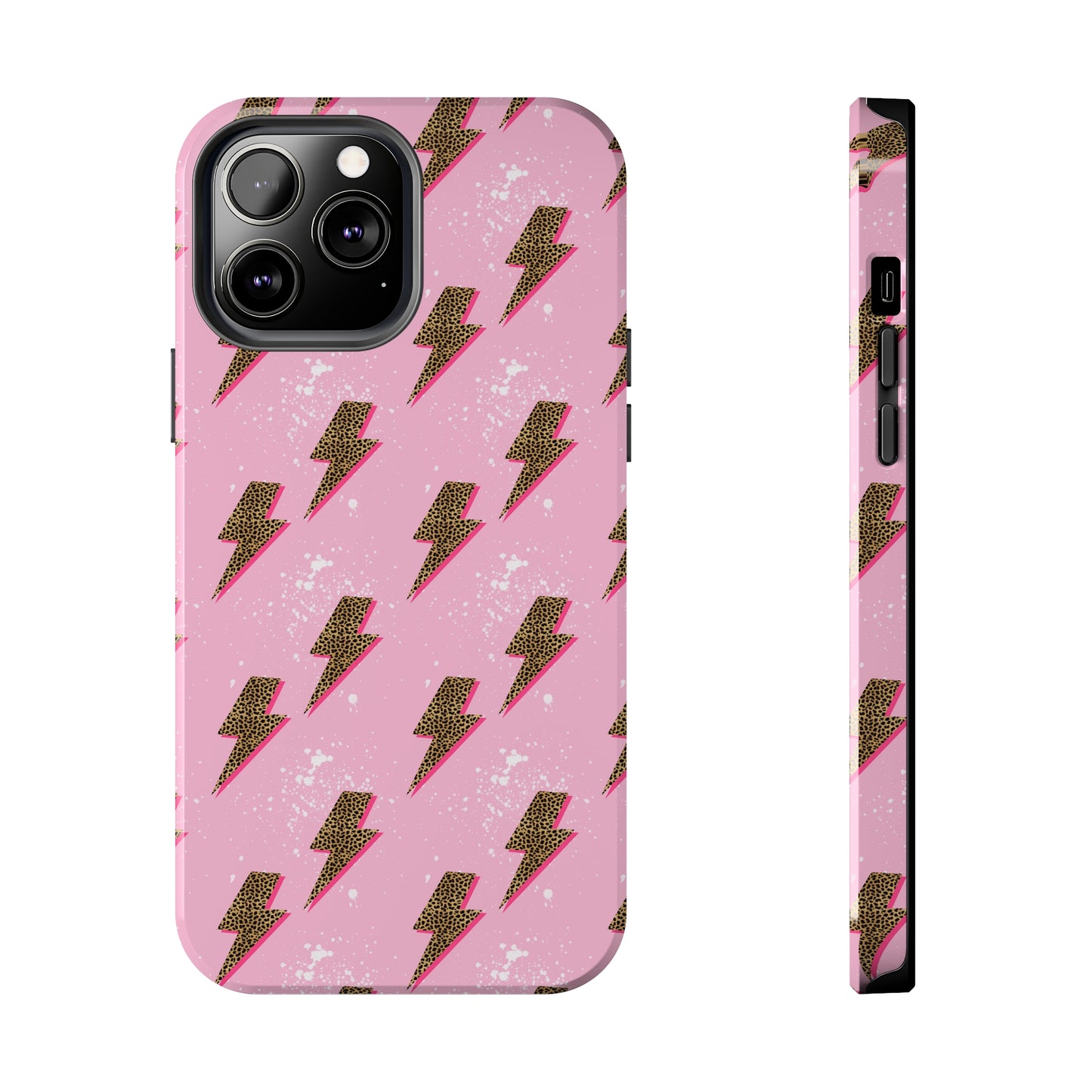 Cheetah Print Lightning Bolts Design Phone Case- Lightweight, Impact Resistant Cover for iPhone 6, 6s, 12, 13, 14, 15