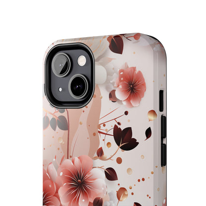 Pretty Pink & White Flowers Pattern Design Tough Phone Case compatible with a large variety of iPhone models, Gift, Phone Case