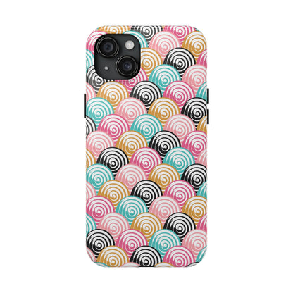 Rainbow Swirls Pattern design Tough Phone Case compatible with a large variety of iphone models