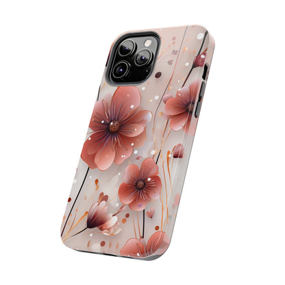 Pretty Mauve Flowers Pattern Design Tough Phone Case compatible with a large variety of iPhone models, Gift, Phone Case