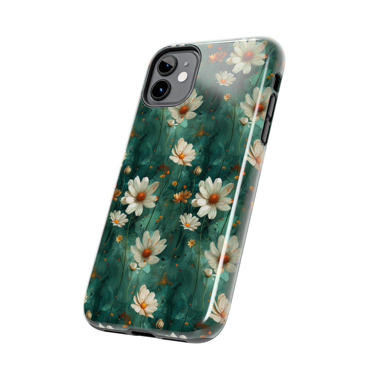 Watercolor Daisy Floral iPhone Case, Elegant White Blossom Design, Protective Phone Cover, Stylish Watercolor Flower Pattern compatible with a large variety of iPhone models, Phone Case, Gift