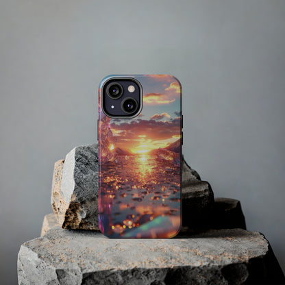 Abstract Sunrise Crystal Design Tough Phone Case