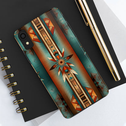 Beautiful Blue Native American Pattern Design Tough Phone Case compatible with a large variety of iPhone models, Gift, Phone Case