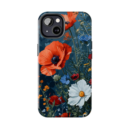 Wildflowers Vibrant Tones Digital print Design Tough Phone Case compatible with a large variety of iPhone models, Gift, Phone Case