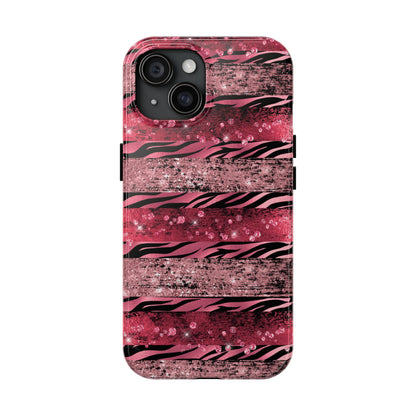 Pink Tiger Design Tough Phone Case compatible with a large variety of phone models, Gift, Phone Case