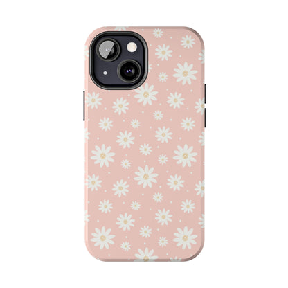 Cute Minimalist Flowers and Polka Dots Digital print Design Tough Phone Case compatible with a large variety of iPhone models, Gift, Phone Case