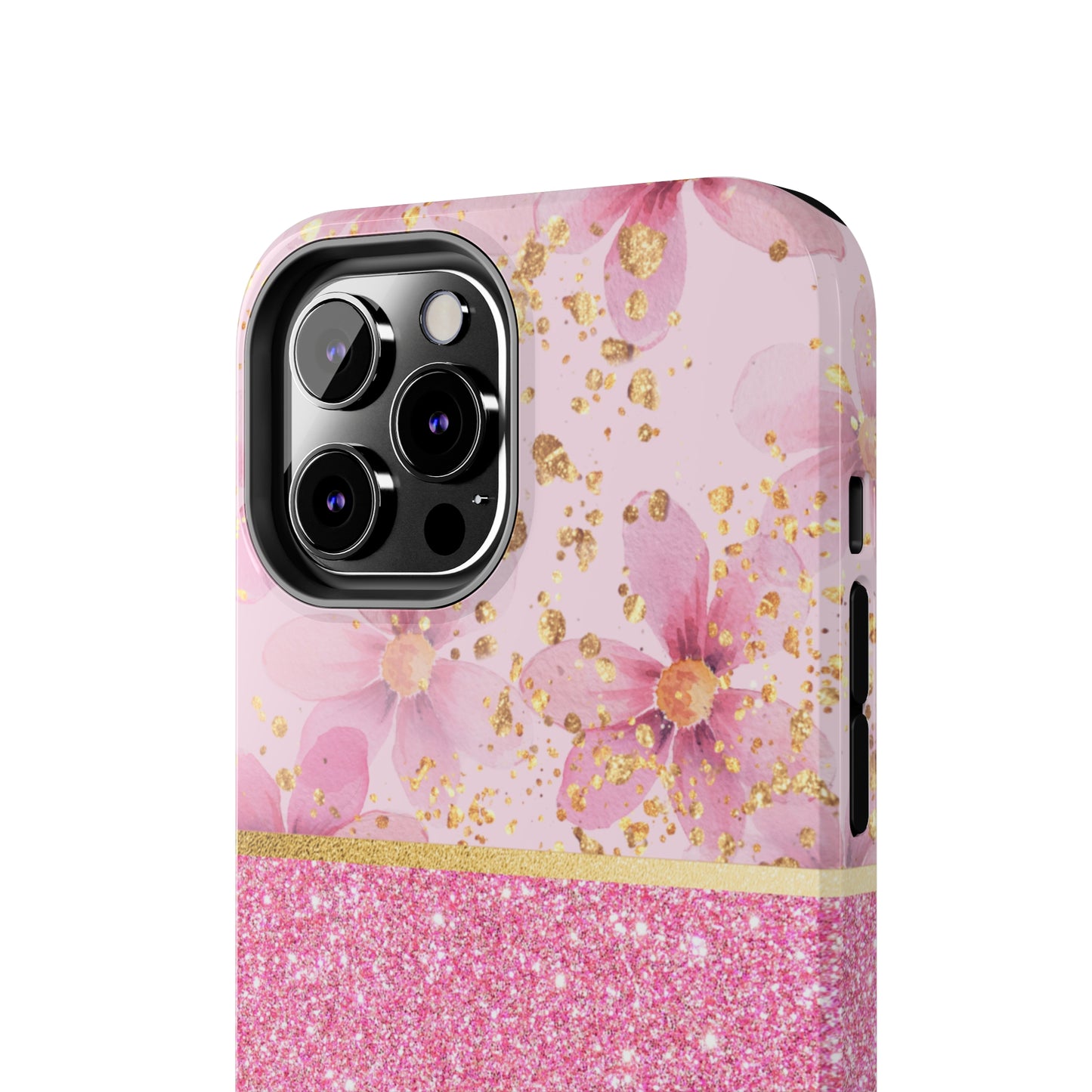 Pink Watercolor flowers and Polka Dot Design Phone Case- Lightweight, Impact Resistant Cover for iPhone 6, 6s, 12, 13, 14, 15