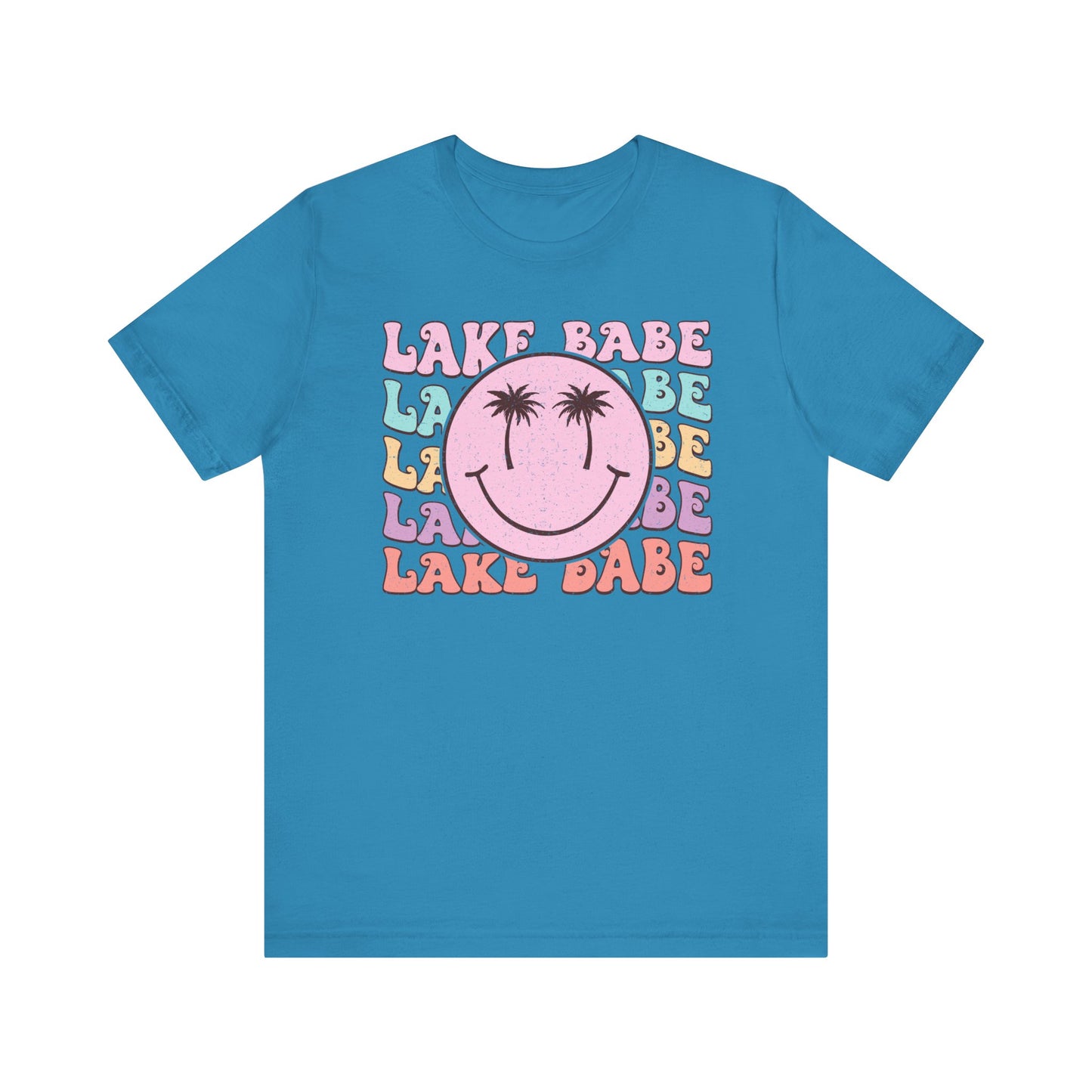 Lake Babe Graphic Tee, Palm Tree Summer T-Shirt, Casual Beachwear, Cute Vacation Top, Women's Relaxing Holiday Apparel