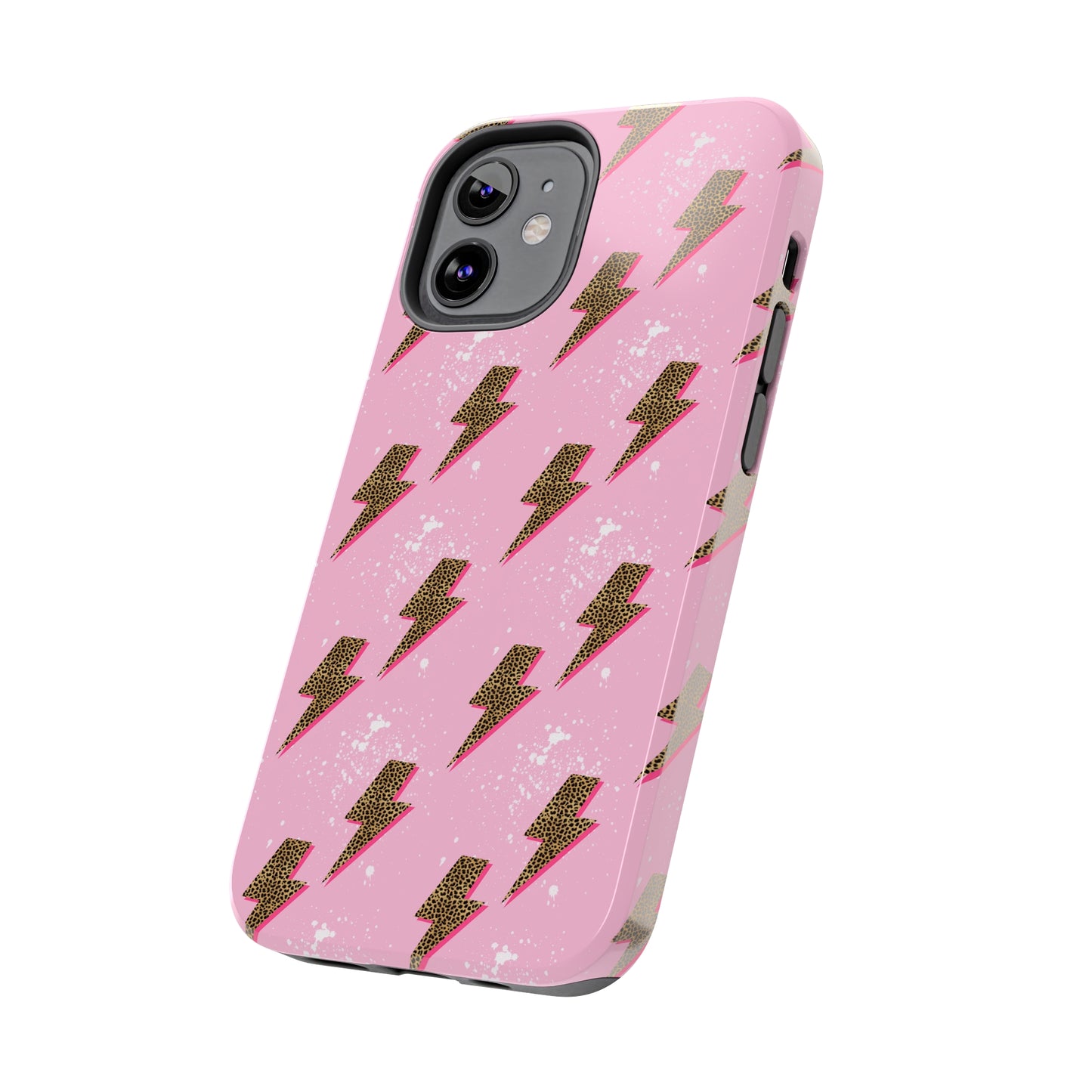 Cheetah Print Lightning Bolts Design Phone Case- Lightweight, Impact Resistant Cover for iPhone 6, 6s, 12, 13, 14, 15