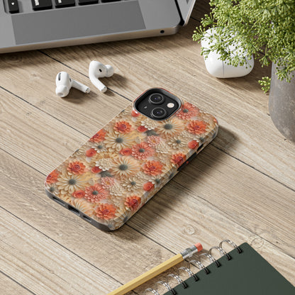 3D Wildflower Floral Pattern print design Phone Case- Lightweight, Impact Resistant Cover for iPhone 6, 6s, 12, 13, 14, 15