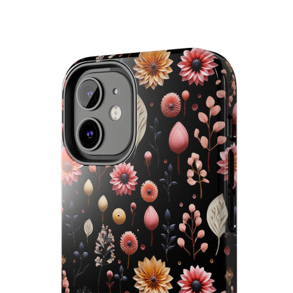 Floating Flowers print design Tough Phone Case compatible with a large variety of iphone models