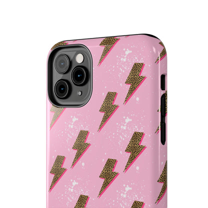 Cheetah Print Lightning Bolts Design Phone Case- Lightweight, Impact Resistant Cover for iPhone 6, 6s, 12, 13, 14, 15