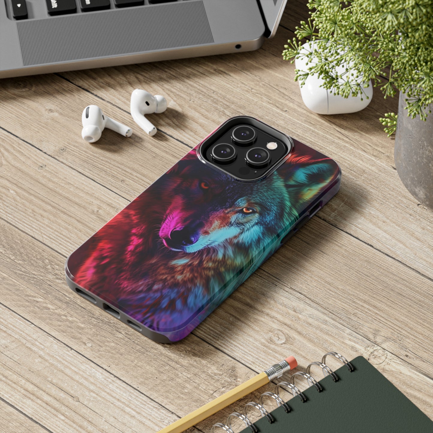 Wolf Digital print Design Tough Phone Case compatible with a large variety of iPhone models, Gift, Phone Case