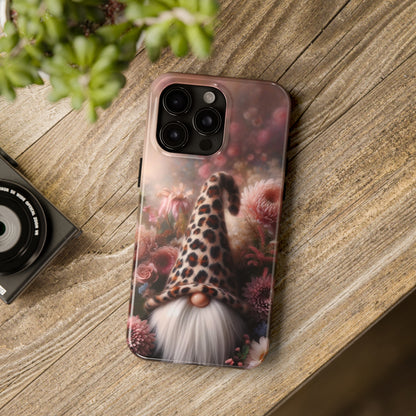 Leopard Print Fantasy Gnome Design Phone Case- Lightweight, Impact Resistant Cover for iPhone 6, 6s, 12, 13, 14, 15