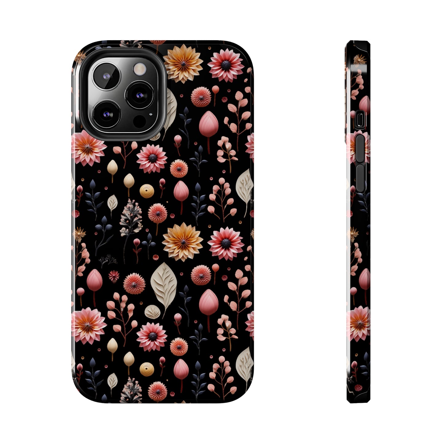 Floating Flowers print design Tough Phone Case compatible with a large variety of iphone models