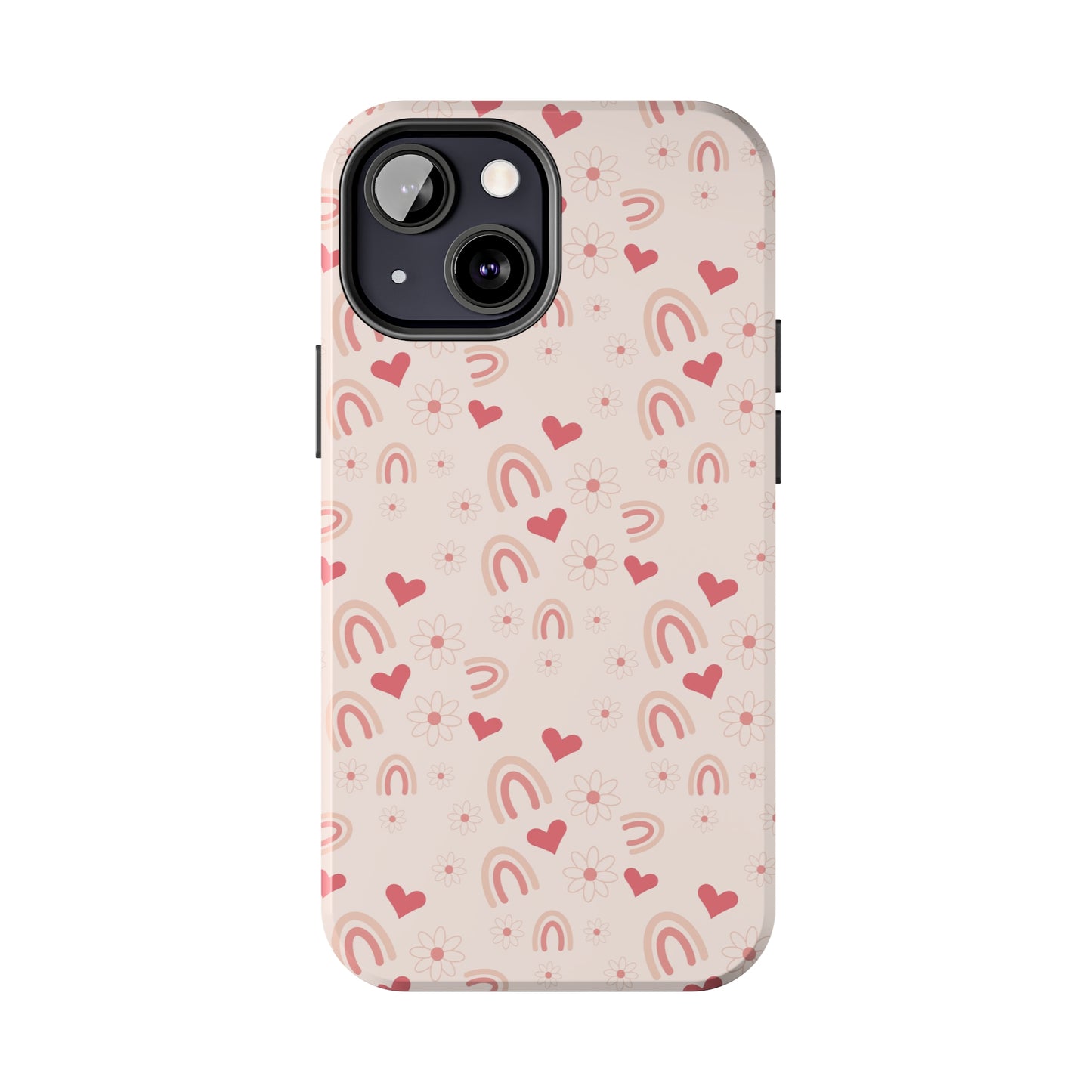 Pink Boho2 Rainbow print Design Tough Phone Case compatible with a large variety of iPhone models, Gift, Phone Case