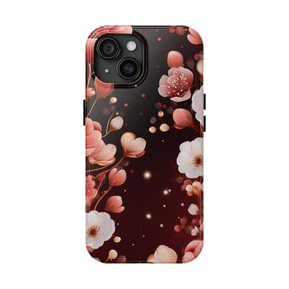 Pretty Pink Flowers Pattern Design Tough Phone Case compatible with a large variety of iPhone models, Gift, Phone Case