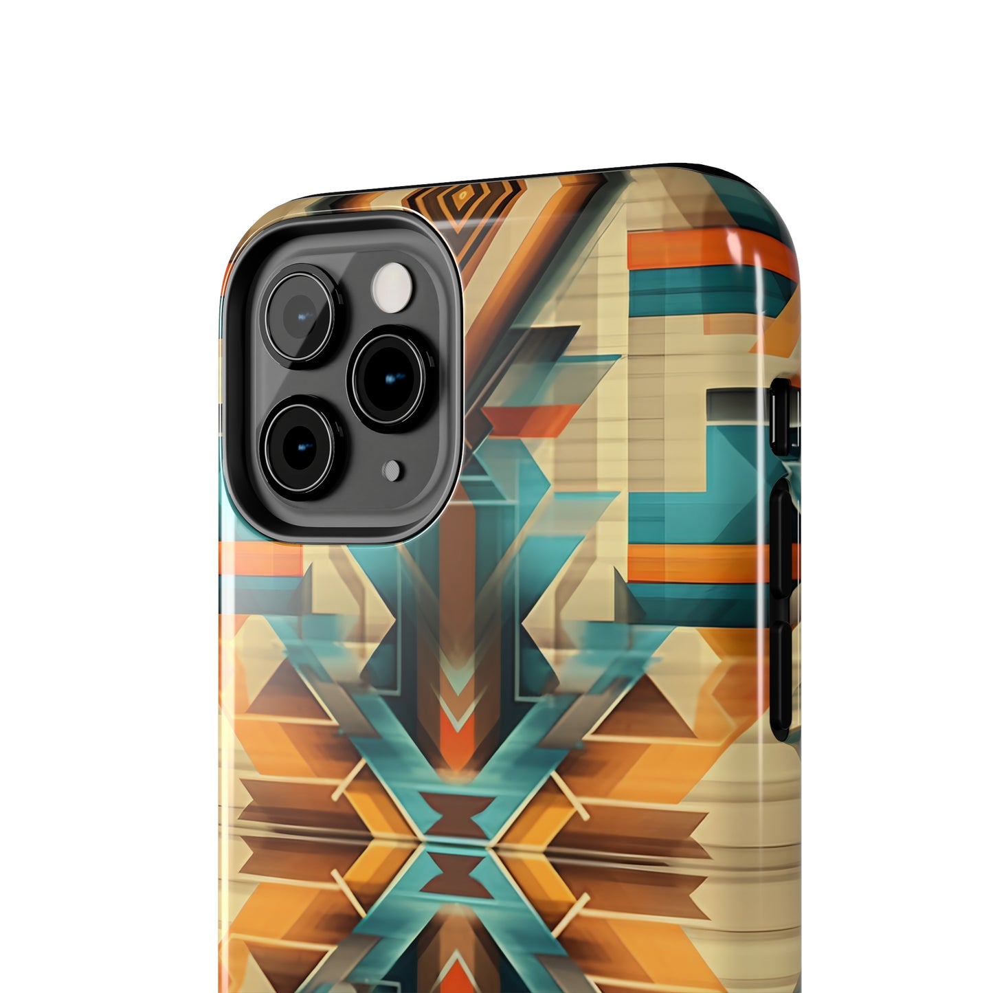 Beautiful Blue and Cream Native American Pattern Design Tough Phone Case compatible with a large variety of iPhone models, Gift, Phone Case