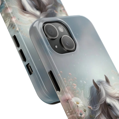 Beautiful Horse and Floral print Design Tough Phone Case compatible with a large variety of iPhone models, Gift, Phone Case