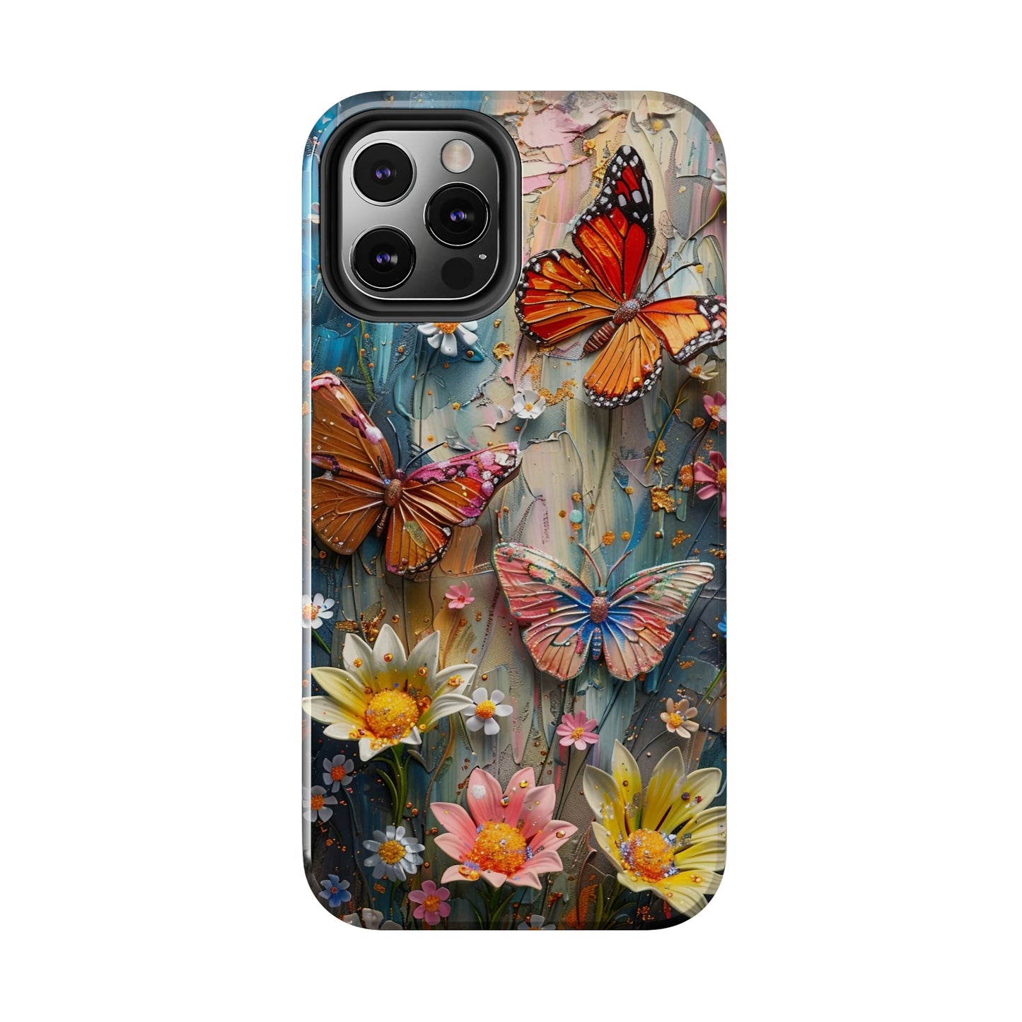 Butterfly Floral Art iPhone Case, Vibrant Nature-Inspired Protective Phone Cover compatible with a large variety of iPhone models, Phone Case, Gift