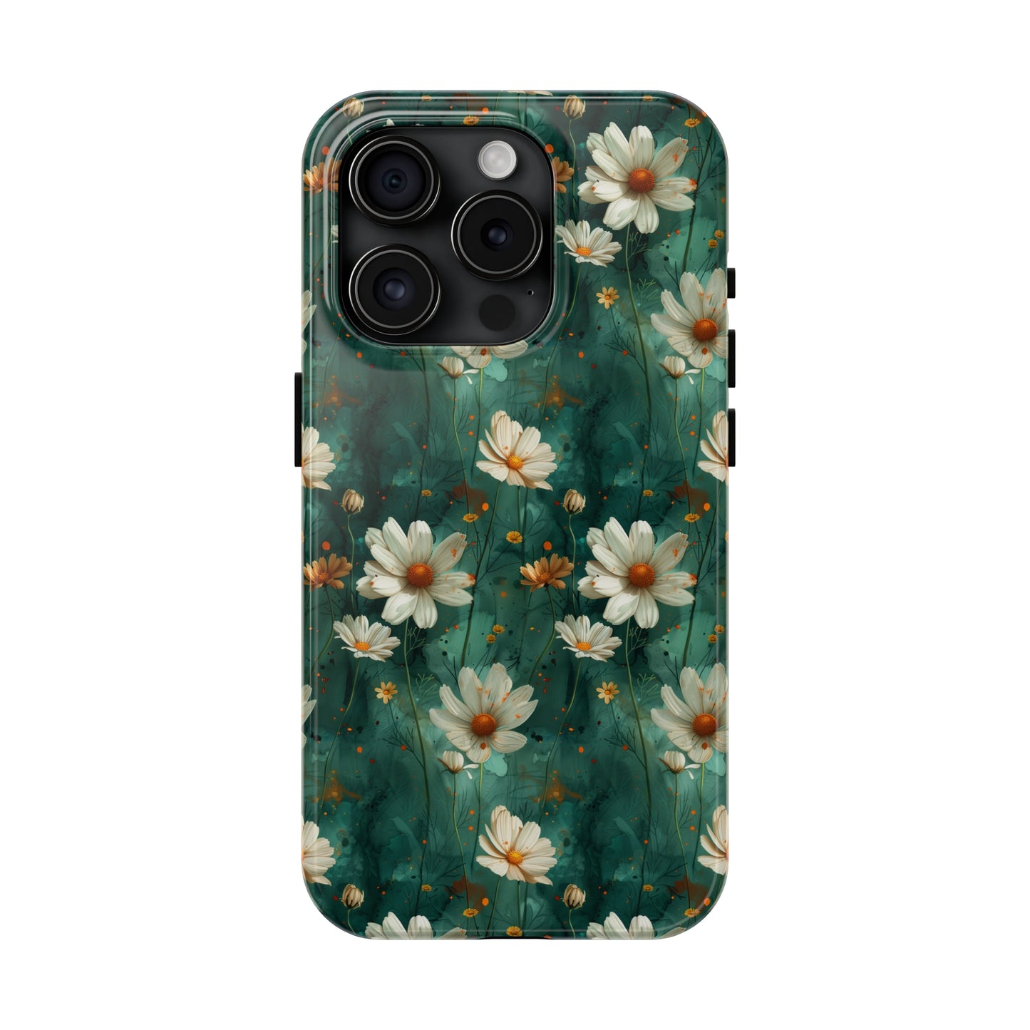 Watercolor Daisy Floral iPhone Case, Elegant White Blossom Design, Protective Phone Cover, Stylish Watercolor Flower Pattern compatible with a large variety of iPhone models, Phone Case, Gift