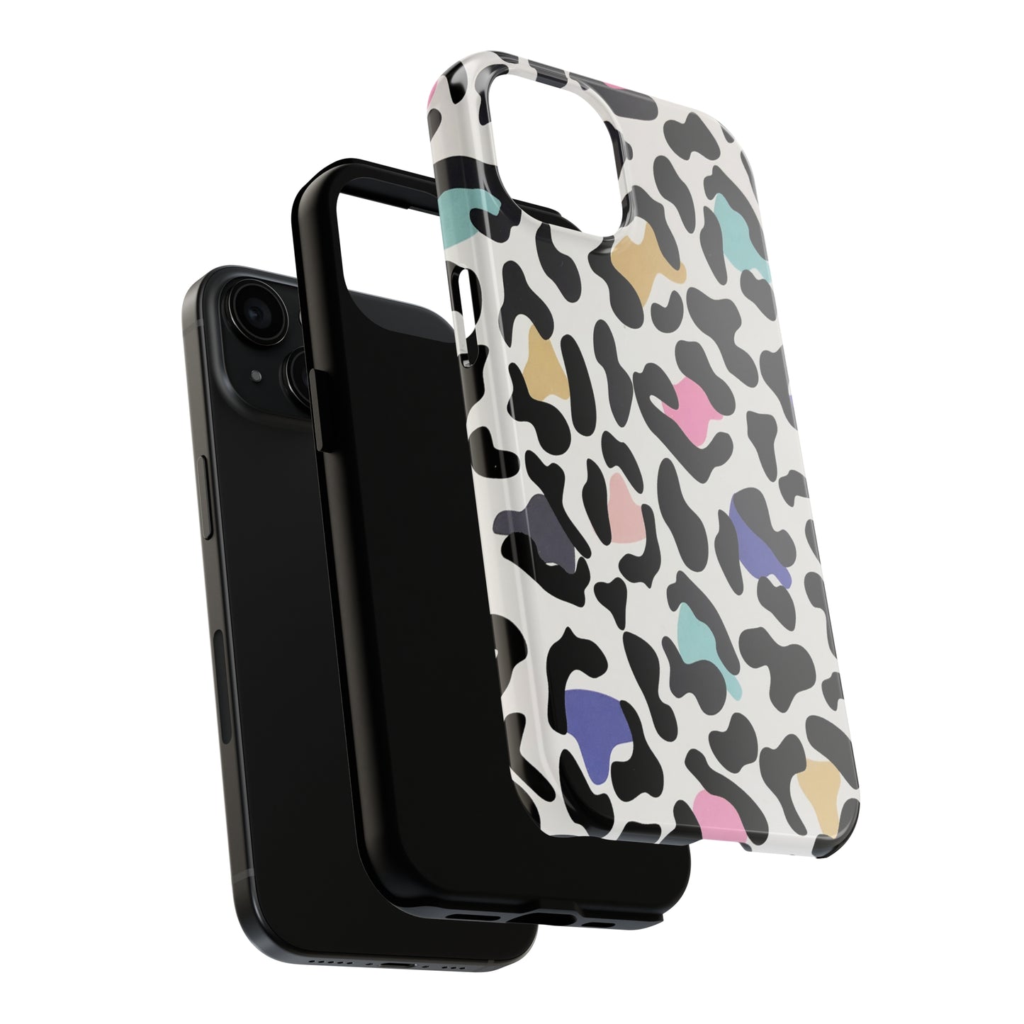 Rainbow Leopard Print design Tough Phone Case compatible with a large variety of iPhone models, Birthday Gift, Phone Case