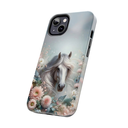 Beautiful Horse and Floral print Design Tough Phone Case compatible with a large variety of iPhone models, Gift, Phone Case