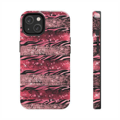 Pink Tiger Design Tough Phone Case compatible with a large variety of phone models, Gift, Phone Case