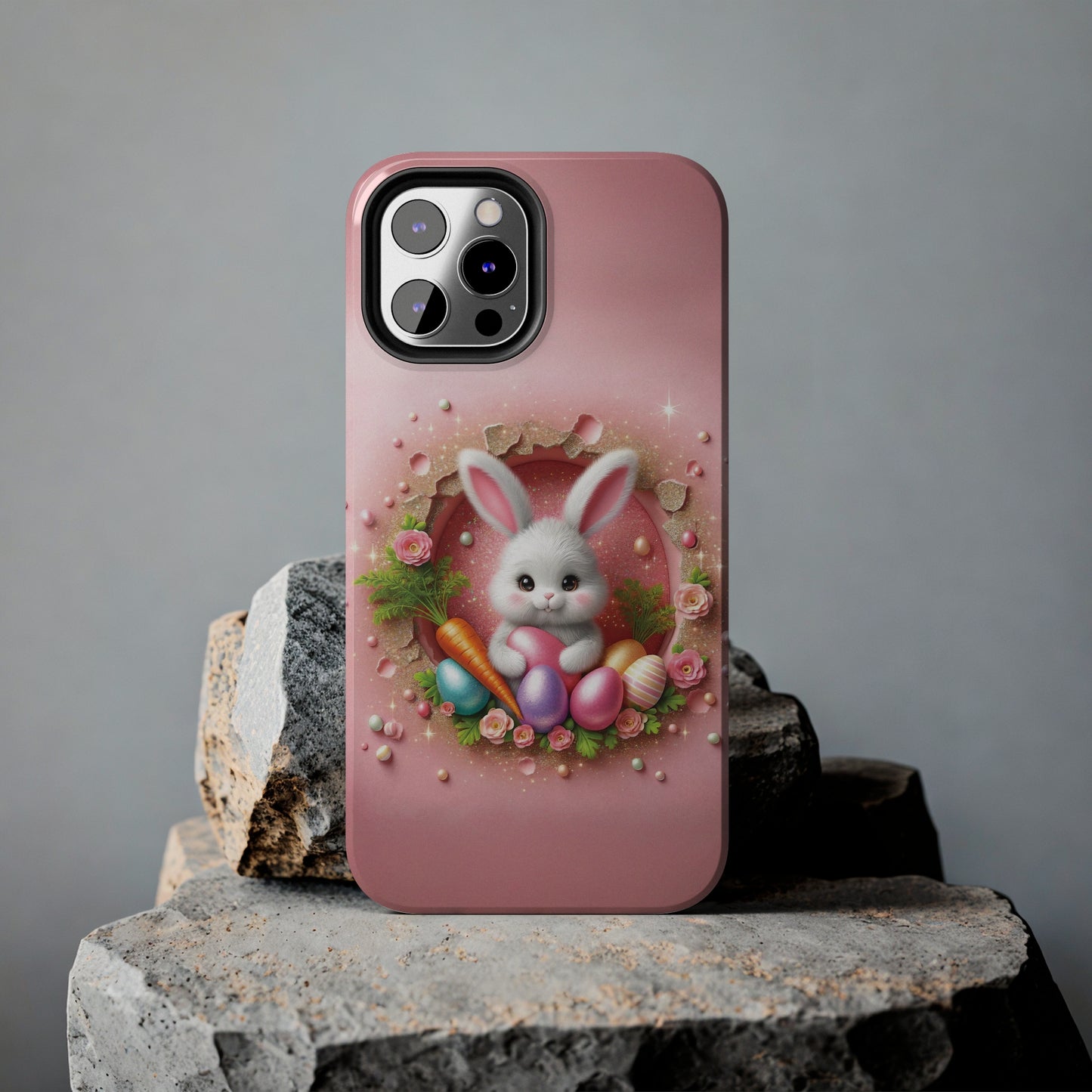 Easter Bunny Hole in the Wall design Tough Phone Case compatible with a large variety of iphone models