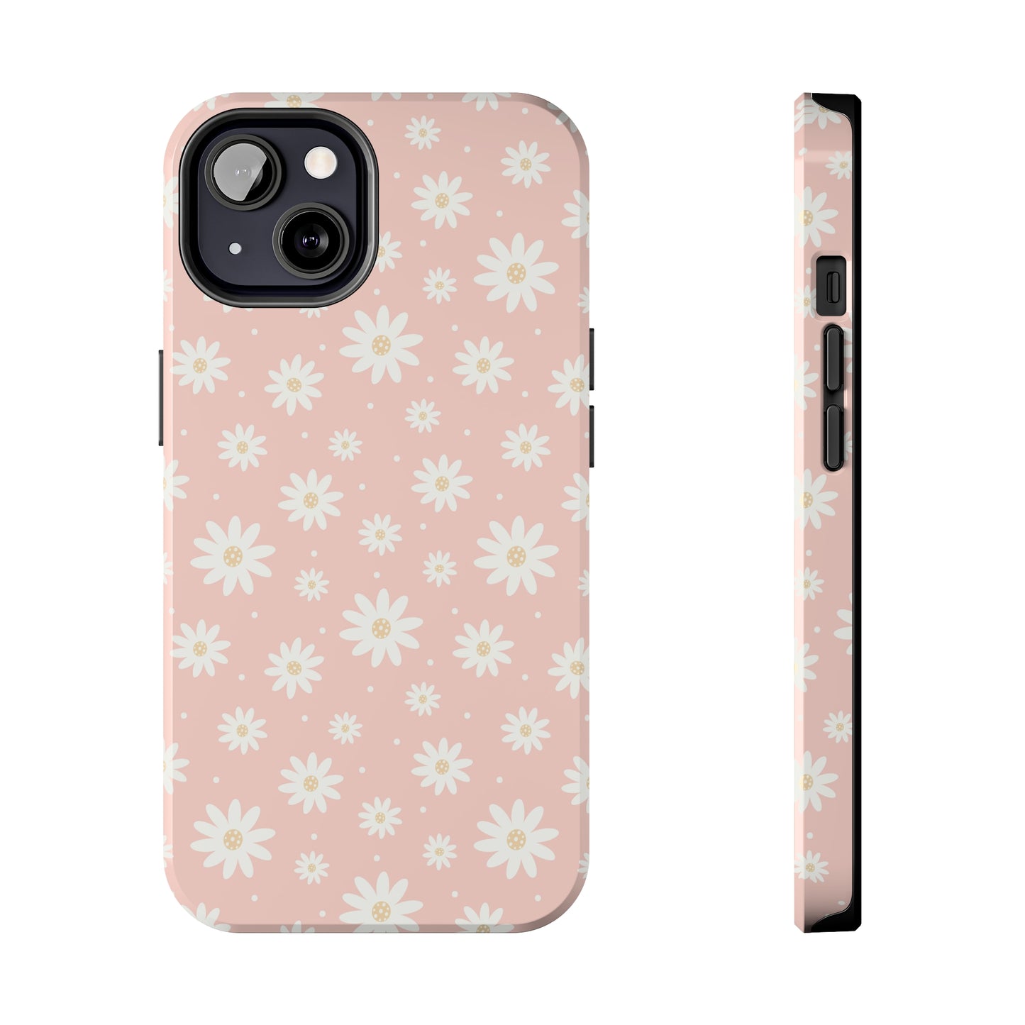 Cute Minimalist Flowers and Polka Dots Digital print Design Tough Phone Case compatible with a large variety of iPhone models, Gift, Phone Case