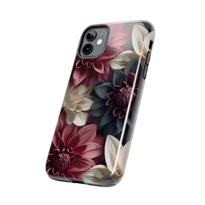 Elegant Dahlias design Tough Phone Case compatible with a large variety of iPhone models, Birthday Gift, Phone Case