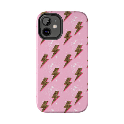 Cheetah Print Lightning Bolts Design Phone Case- Lightweight, Impact Resistant Cover for iPhone 6, 6s, 12, 13, 14, 15