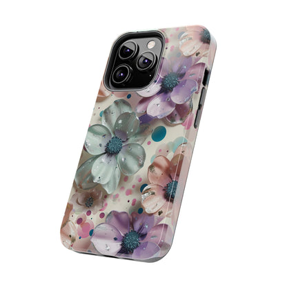 Fun Pastel Flowers Digital print Design Tough Phone Case compatible with a large variety of iPhone models, Gift, Phone Case