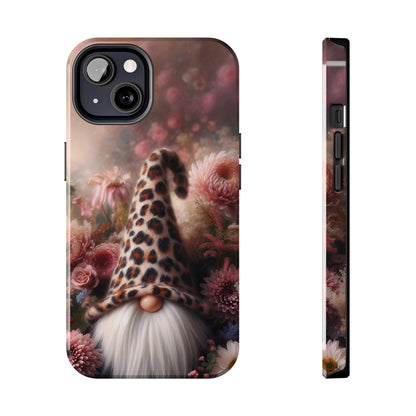 Leopard Print Fantasy Gnome Design Phone Case- Lightweight, Impact Resistant Cover for iPhone 6, 6s, 12, 13, 14, 15