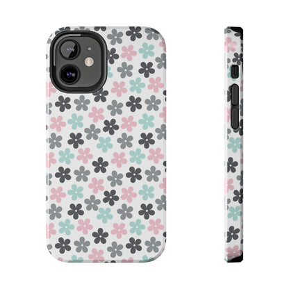 Pastel Groovy Flowers print design Tough Phone Case compatible with a large variety of iphone models