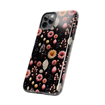 Floating Flowers print design Tough Phone Case compatible with a large variety of iphone models