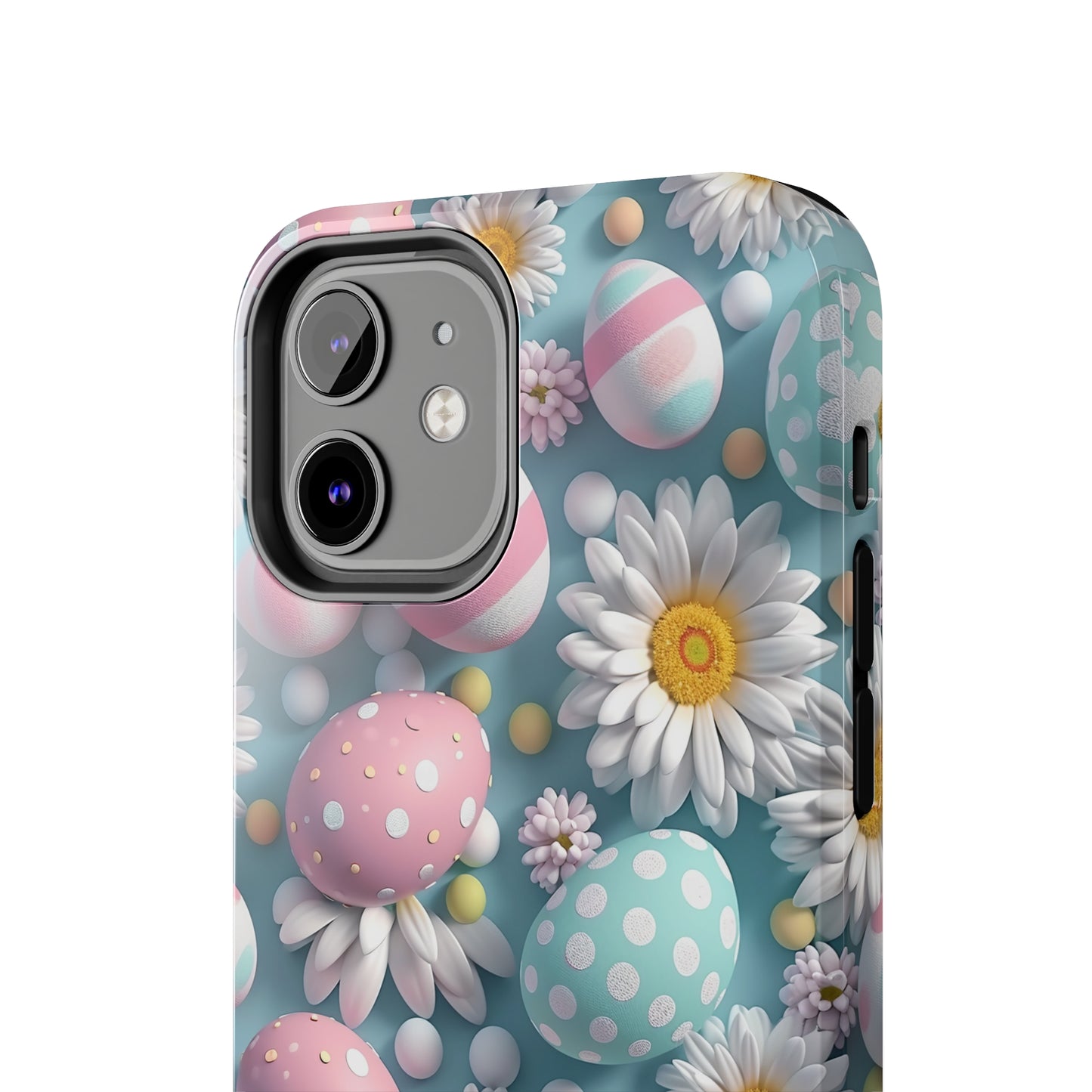 Easter Eggs and Daisies Digital print Design Tough Phone Case compatible with a large variety of iPhone models, Gift, Phone Case