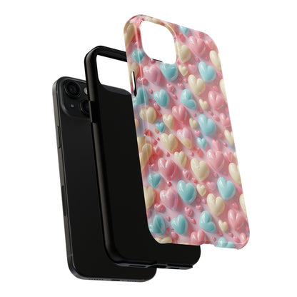 Valentine's Candy Hearts Pattern Design Tough Phone Case compatible with a large variety of iPhone models, Gift, Phone Case