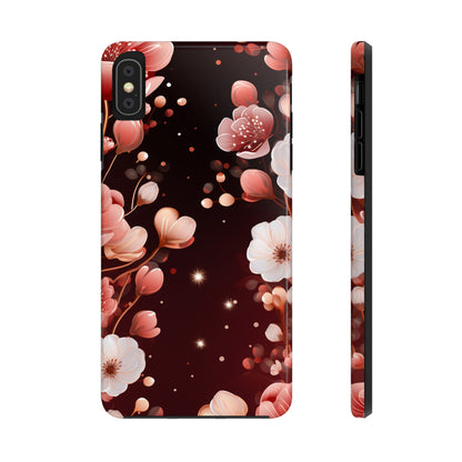 Pretty Pink Flowers Pattern Design Tough Phone Case compatible with a large variety of iPhone models, Gift, Phone Case