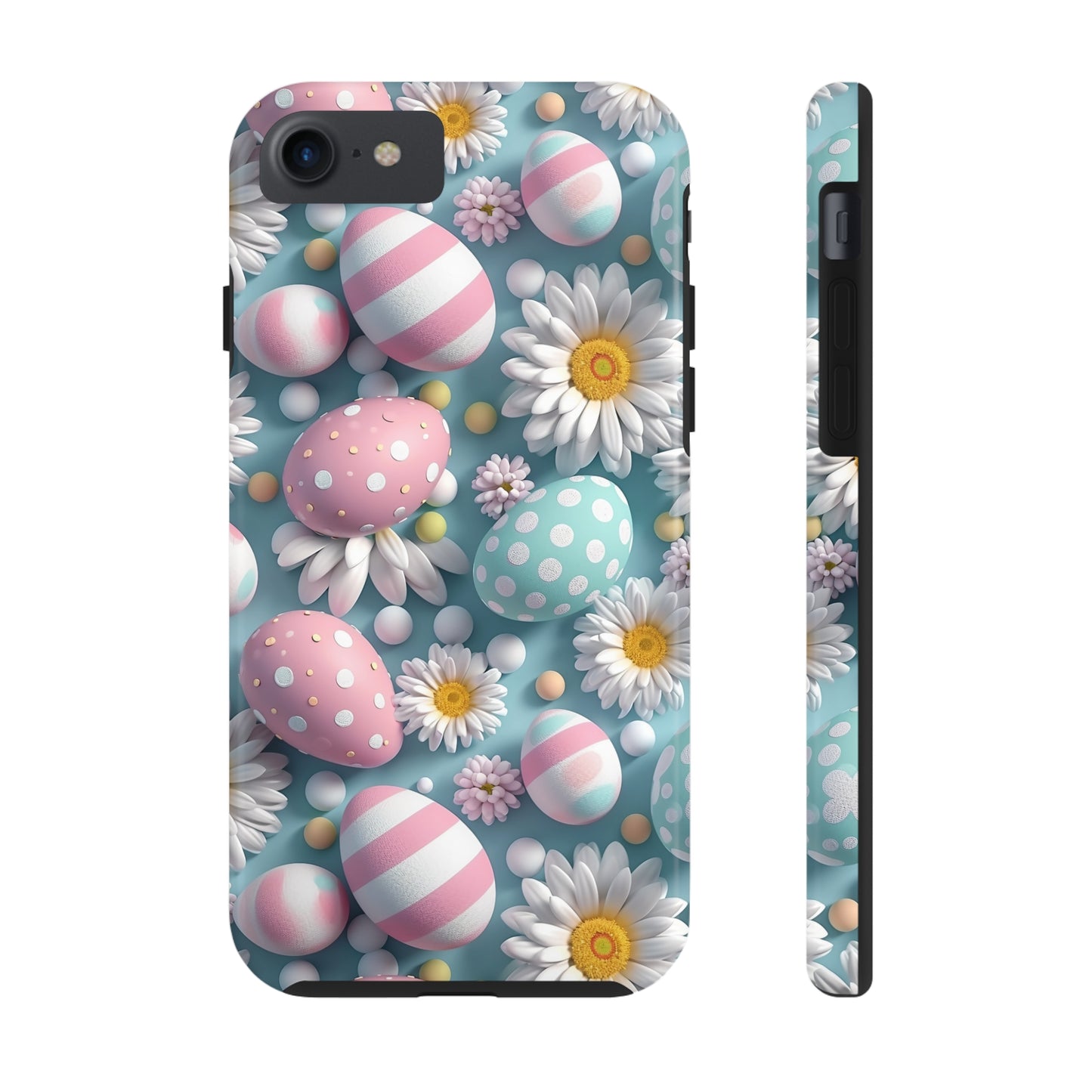 Easter Eggs and Daisies Digital print Design Tough Phone Case compatible with a large variety of iPhone models, Gift, Phone Case