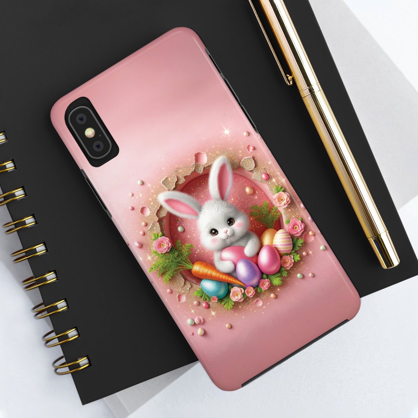 Easter Bunny Hole in the Wall design Tough Phone Case compatible with a large variety of iphone models