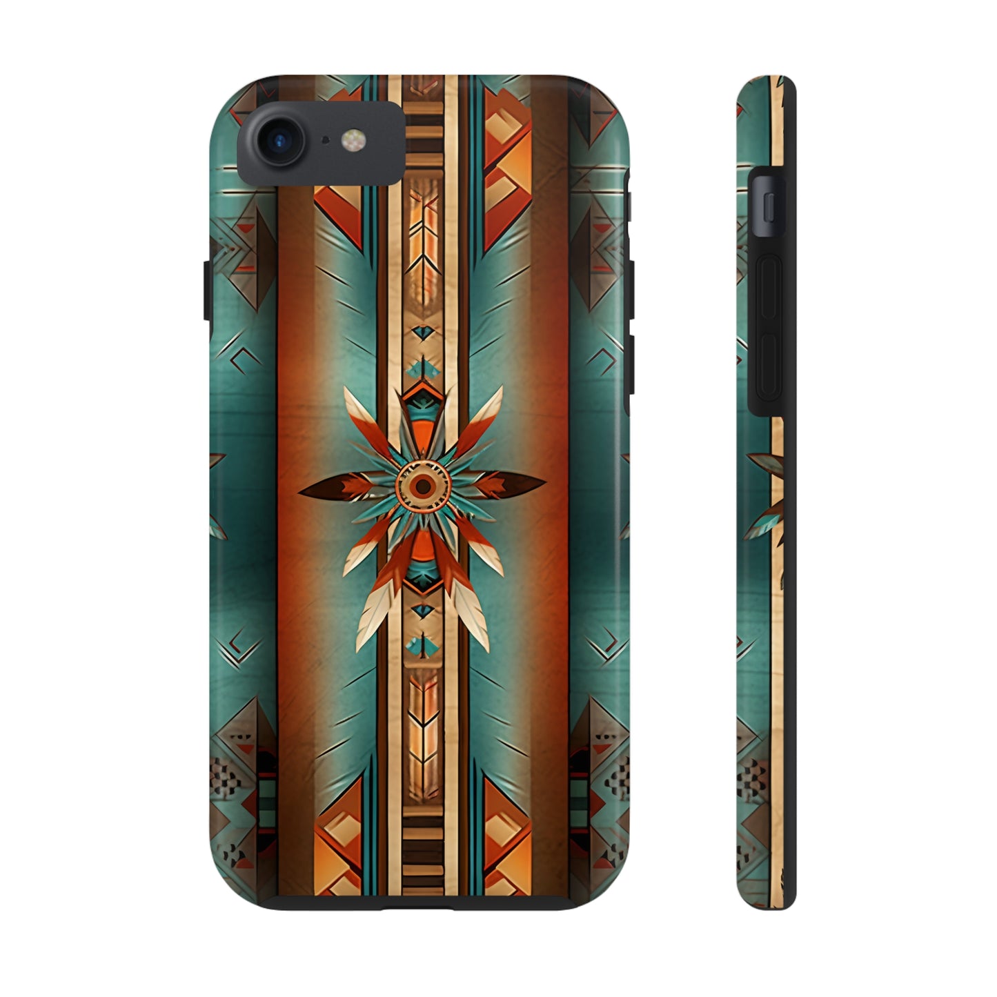 Beautiful Blue Native American Pattern Design Tough Phone Case compatible with a large variety of iPhone models, Gift, Phone Case