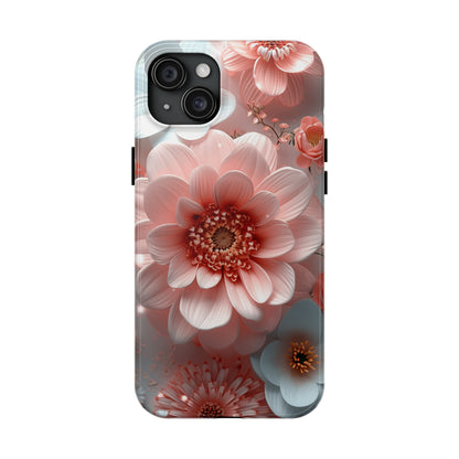 Beautiful 3D Pink & White Floral Design Tough Phone Case.