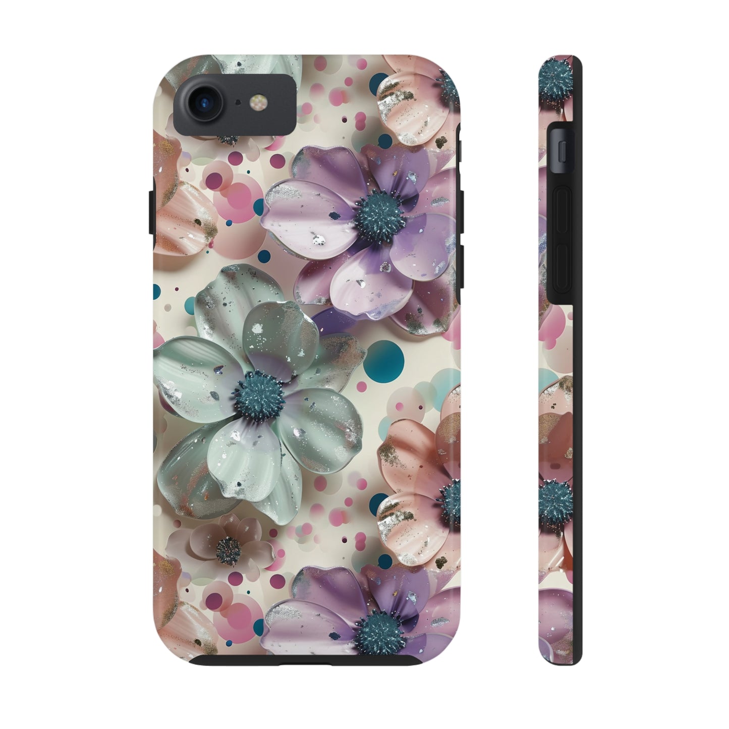 Fun Pastel Flowers Digital print Design Tough Phone Case compatible with a large variety of iPhone models, Gift, Phone Case